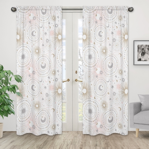 Celestial Pink and Gold Collection Window Panels - Set of 2 - alt image 1