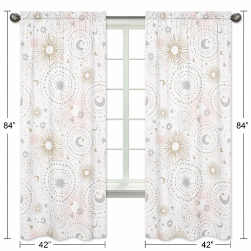 Celestial Pink and Gold Collection Window Panels - Set of 2 - alt image 4
