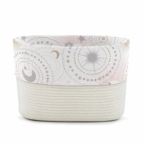 Celestial Pink and Gold Collection Woven Rope Storage Basket