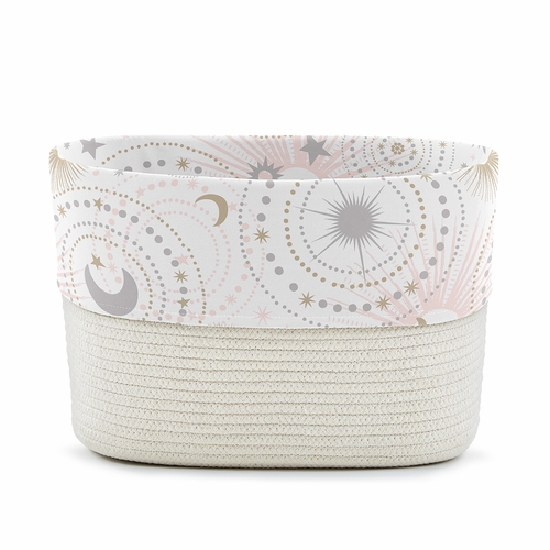 Celestial Pink and Gold Collection Woven Rope Storage Basket
