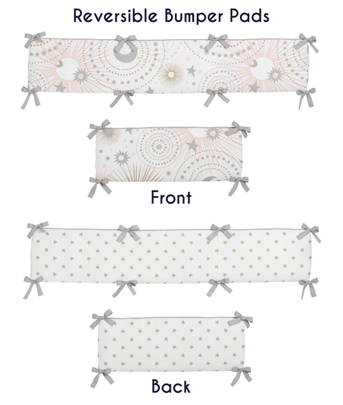 Pink and Gold Celestial 9 Piece Crib Bedding Collection