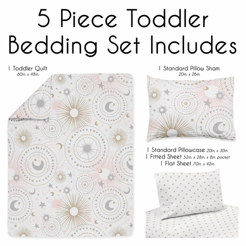 Celestial Pink and Gold Toddler Bedding Collection - alt image 2