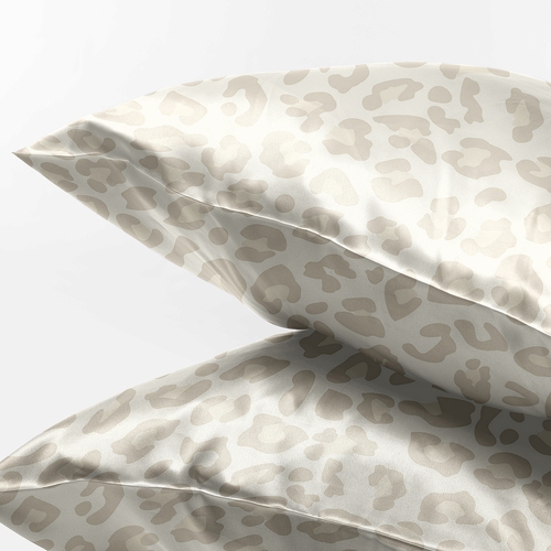 Cheetah Ivory and Gold Collection Decorative Satin Pillowcases - 2 Pack Set - alt image 2