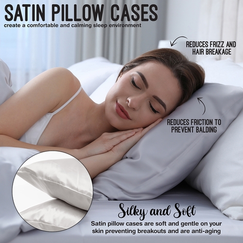 Cheetah Ivory and Gold Collection Decorative Satin Pillowcases - 2 Pack Set - alt image 5
