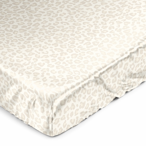Cheetah Ivory and Gold Collection Satin Fitted Crib Sheet
