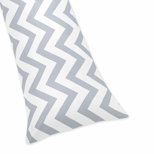 Chevron Gray and White Collection Full Length Body Pillow Cover