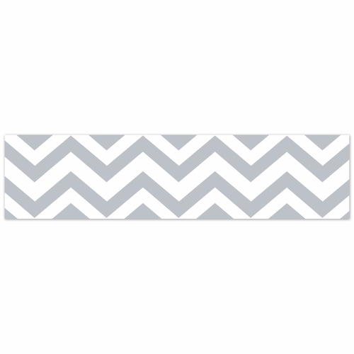 Chevron Gray and White Wallpaper Border - alt image 1