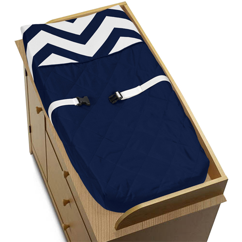 Chevron Navy and White Collection Changing Pad Cover