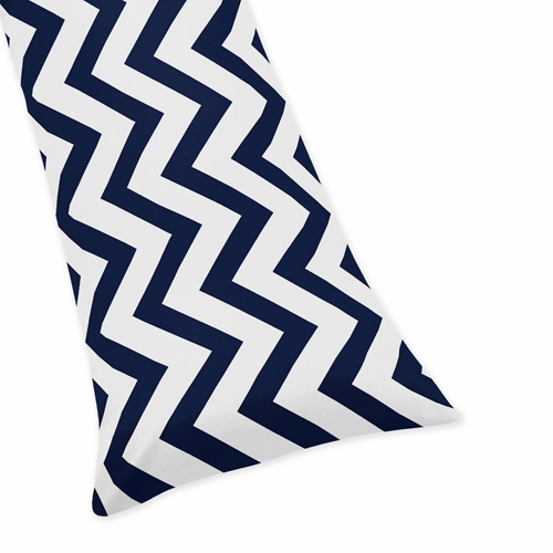 Chevron Navy and White Collection Full Length Body Pillow Cover