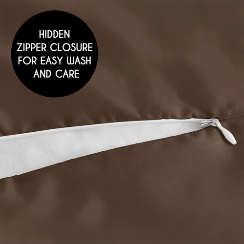 Chocolate Microsuede Full Length Body Pillow Cover - alt image 2