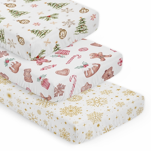 Christmas Holiday Collection 3 Pack Crib Sheets