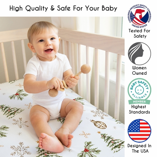 Christmas Holiday Collection 3 Pack Crib Sheets - alt image 1