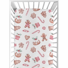 Christmas Holiday Collection Crib Sheet - Gingerbread Treats Print