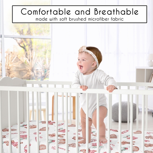 Christmas Holiday Collection Crib Sheet - Gingerbread Treats Print - alt image 1