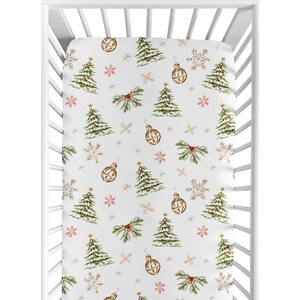 Christmas Holiday Collection Crib Sheet - Pinetrees Print