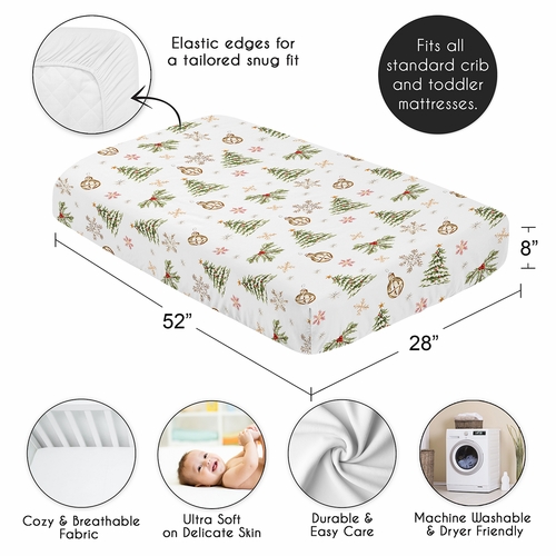 Christmas Holiday Collection Crib Sheet - Pinetrees Print - alt image 3