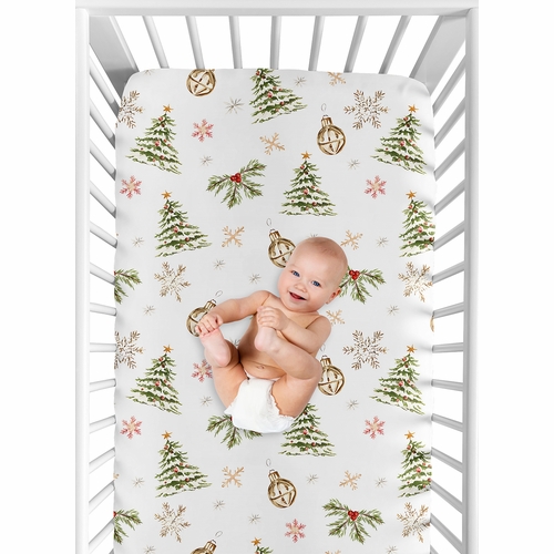 Christmas Holiday Collection Crib Sheet - Pinetrees Print - alt image 5