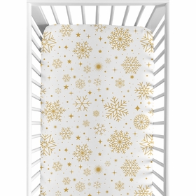 Christmas Holiday Collection Crib Sheet - Snowflakes Print