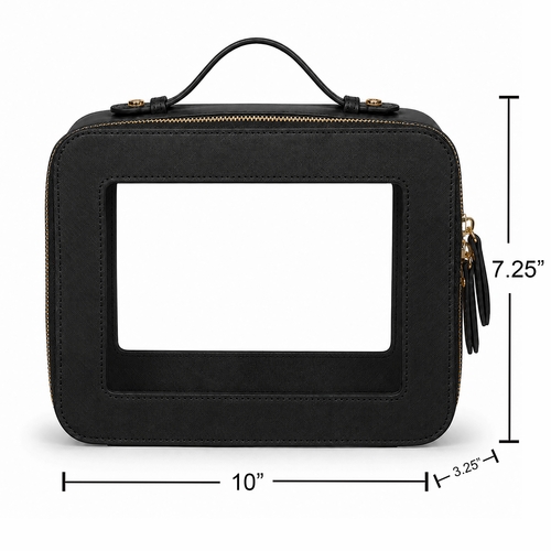 Clear Mahjong Tile Bag with Zipper - Black - alt image 2