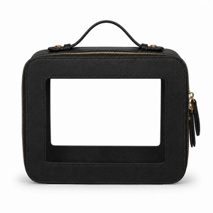 Clear Mahjong Tile Bag with Zipper - Black