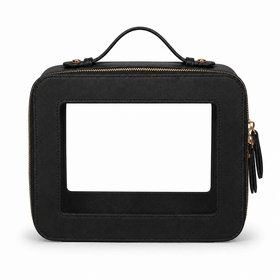 Clear Mahjong Tile Bag with Zipper - Black