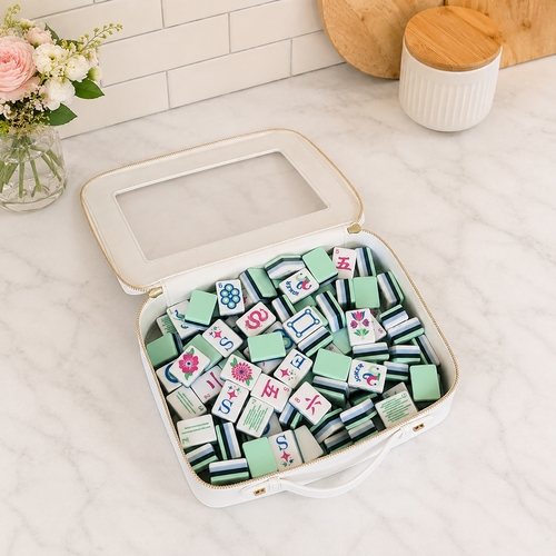 Clear Mahjong Tile Bag with Zipper - White - alt image 3
