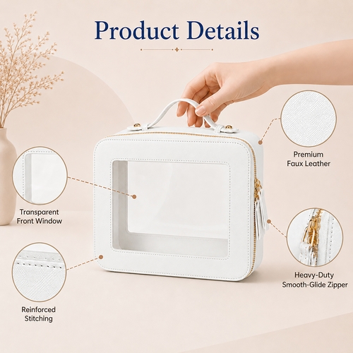 Clear Mahjong Tile Bag with Zipper - White - alt image 5