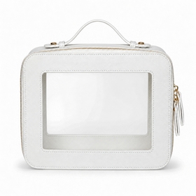 Clear Mahjong Tile Bag with Zipper - White