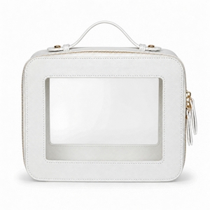 Clear Mahjong Tile Bag with Zipper - White