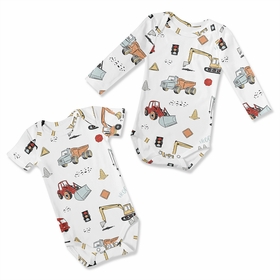 Construction Truck Collection 0-6M Baby Clothes Bodysuits - 2 Pack Set