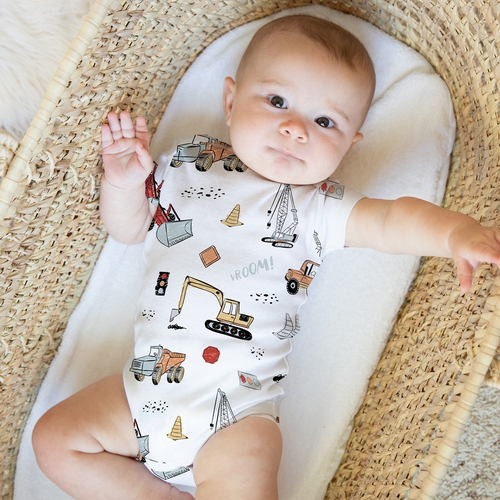 Construction Truck Collection 0-6M Baby Clothes Bodysuits - 2 Pack Set - alt image 2