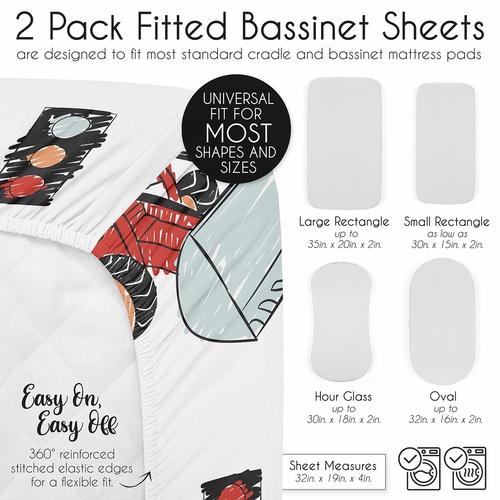 Construction Truck Collection 2 Pack Baby Bassinet Fitted Sheets - alt image 5
