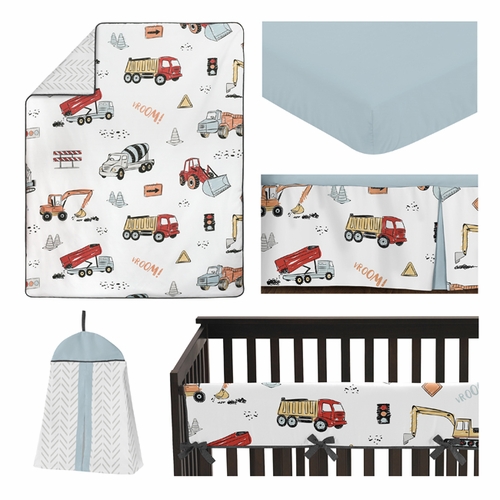 Construction Truck Collection 5 Piece Crib Bedding - alt image 1
