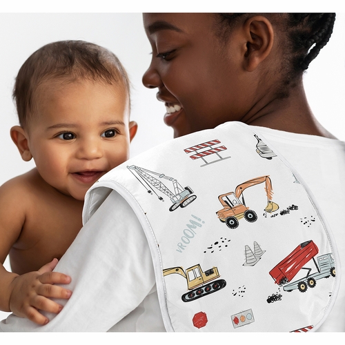 Construction Truck Collection Absorbent Burp Cloths - 3 Pack Set - alt image 1