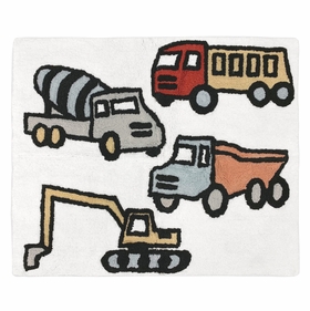 Construction Truck Collection Accent Floor Rug