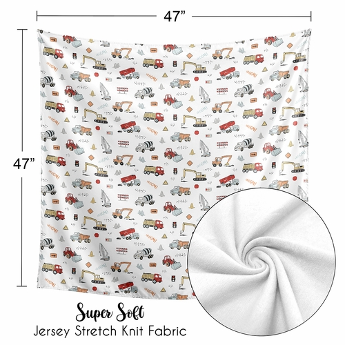 Construction Truck Collection Baby Swaddle Blanket - alt image 2