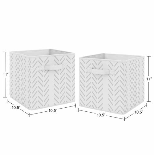 Construction Truck Collection Chevron Tire Print Foldable Fabric Storage Bins - alt image 2