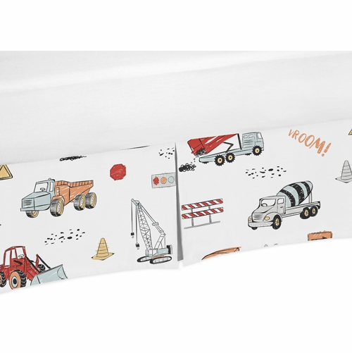 Construction Truck Collection Crib Bed Skirt