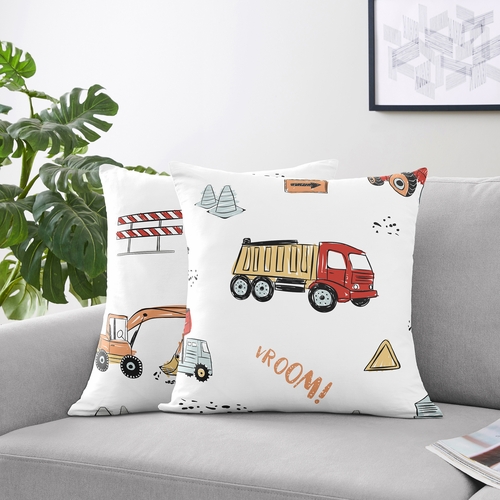 Construction Truck Collection Decorative Accent Throw Pillows - Set of 2 - alt image 1
