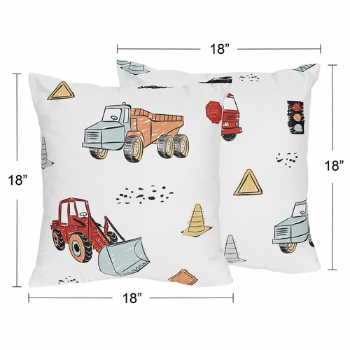Construction Truck Collection Decorative Accent Throw Pillows - Set of 2 - alt image 3
