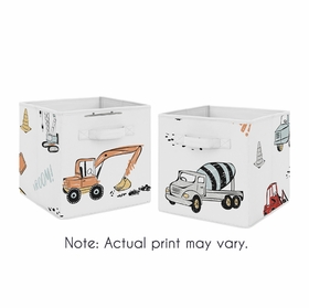 Construction Truck Collection Foldable Fabric Storage Bins