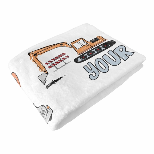 Construction Truck Collection Monthly Milestone Baby Blanket - alt image 5