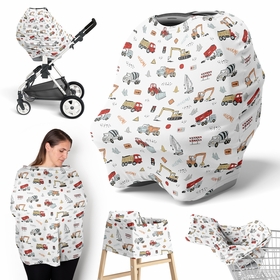 Construction Truck Collection Multi Use Baby Car Seat and Nursing Cover