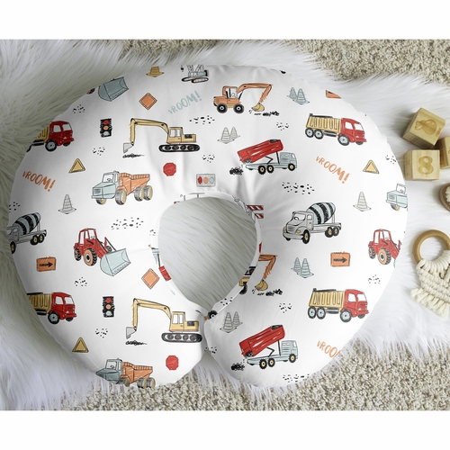 Construction Truck Collection Nursing Breastfeeding Pillow Cover - alt image 4
