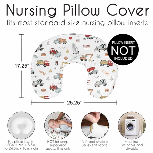 Construction Truck Collection Nursing Breastfeeding Pillow Cover - alt image 5