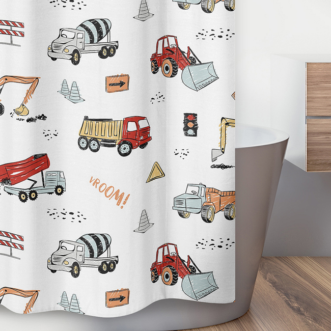 Construction Truck Collection Shower Curtain