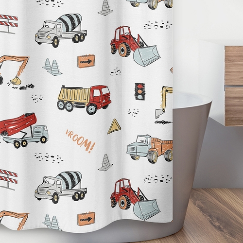 Construction Truck Collection Shower Curtain - alt image 2
