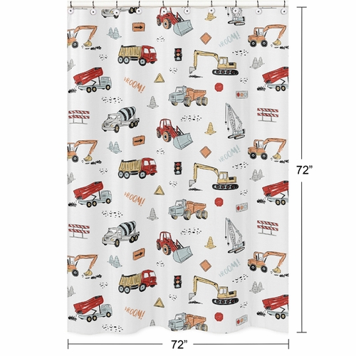 Construction Truck Collection Shower Curtain - alt image 4