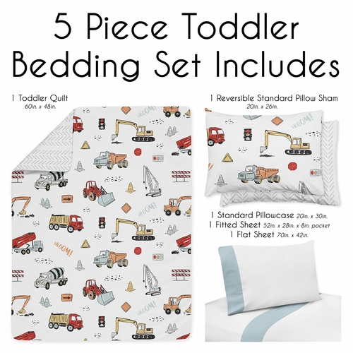 Construction Truck Collection Toddler Bedding - alt image 2