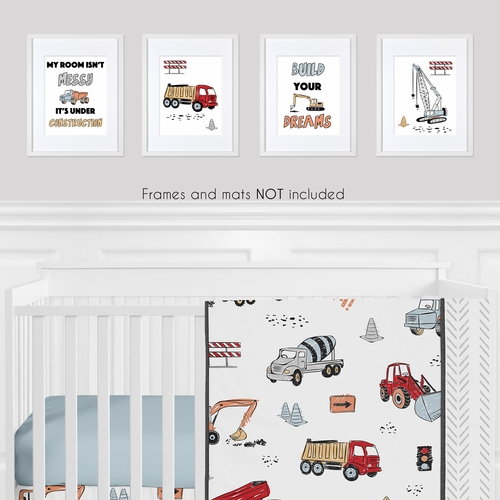 Construction Truck Collection Wall Art Prints - Set of 4 - alt image 1